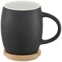 Taza de cerámica con tapa de madera 
