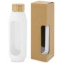Botella de vidrio borosilicato de 600 ml con asa de silicona 