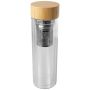 Frasco infusor de vidrio borosilicato de 400 ml con tapa de bambú