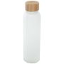 Garrafa de vidrio sódico-cálcico mate con tapa de bambú de 500 ml