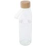 Garrafa de agua de vidrio con asa de silicona y tapa de bambú de 500 ml