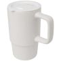 Taza de cerámica de 450 ml con tapa de plástico 