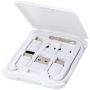Cable de carga modular de plástico reciclado con soporte para smartphone 