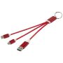 Cabo de carga 4 en 1 de aluminio reciclado con llavero 