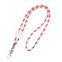 Lanyard tubular de terylene con ajuste y mosquetón