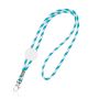 Lanyard tubular de terylene con ajuste y mosquetón