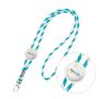 Lanyard tubular de terylene con ajuste y mosquetón