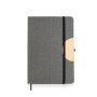 Holderbook Bloque A5 en lino, con detalle en bambú para soporte de móvil