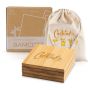 Bamcott Set de 4 posavasos de bambú para vasos, con bolsa de algodón