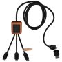 Cable de carga de 40 W con logotipo luminoso RPET 5 en 1 con caja cuadrada de madera