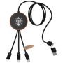 Cable de carga con logotipo luminoso RPET 5 en 1 y base de carga de 10 W 