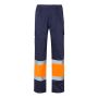 VL POSEIDON Pantalones bicolor de sarga multibolsillos (210g/m²), de algodón (20%) y poliéster (80%)