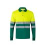 Polo bicolor bird-eye VL VULCAN (160g/m²) de manga larga, en poliéster (100%).