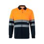 Polo bicolor bird-eye VL VULCAN (160g/m²) de manga larga, en poliéster (100%).