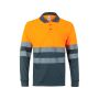 VL VULCAN LARGE Polo bicolor bird-eye (160g/m²) de manga larga, en poliéster (100%).
