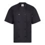 VL DURGA Chaqueta de cocina de popelina (110g/m²) de manga corta, en algodón (35%) y poliéster (65%).