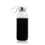 Neobottle Botella de vidrio, con tapa de metal y funda de neopreno