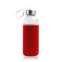 Neobottle Botella de vidrio, con tapa de metal y funda de neopreno