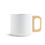 Neosteel Taza de acero inoxidable de doble pared de 350 ml con asa de madera