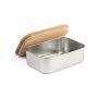 SHINO Fiambrera hermética de acero inoxidable con tapa de bambú 800 ml