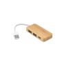 MOSER HUB con 2 puertos USB-A y 1 USB-C en bambú