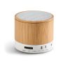 GLASHOW Altavoz portátil de bambú con micrófono