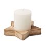 Vela con base de madera