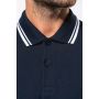 Men's short-sleeved polo shirt with contrasting stripes