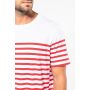 Camiseta marinera de algodón orgánico con cuello redondo para hombre