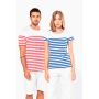 Camiseta estilo marinero de algodón orgánico con cuello redondo para mujer