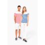 Camiseta estilo marinero de algodón orgánico con cuello redondo para mujer