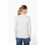 Camiseta de manga larga con cuello en V para mujer