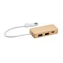 Concentrador USB de 3 puertos de bambú