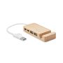 Concentrador USB de 4 puertos de bambú