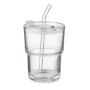 Vaso de vidrio con pajita 400ml