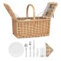 Cesta de picnic de mimbre para 4 personas.