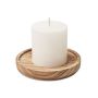 Vela con base de madera