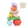 Set de 8 piedras de madera en bolsa