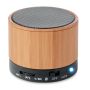 Altavoz inalámbrico redondo de bambú