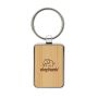 Rectangular recycled zinc alloy RCS keyring with bamboo