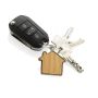 Recycled zinc alloy house-shaped keyring RCS with bamboo