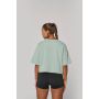 Sudadera «crop» de manga corta con cuello redondo de mujer