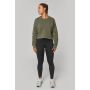 Sudadera crop con cuello redondo de mujer