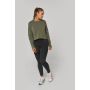 Sudadera crop con cuello redondo de mujer