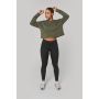 Sudadera crop con cuello redondo de mujer