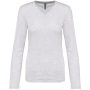 Camiseta de manga larga con cuello en V para mujer