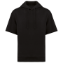 Sudadera ecológica con capucha y hombros caídos de manga corta French Terry unisex