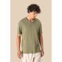 Camiseta ecológica de cuello redondo slub con hombros caídos