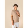 Camisa eco-responsable con aspecto lavado en punto de manga corta con cuello bowling de hombre