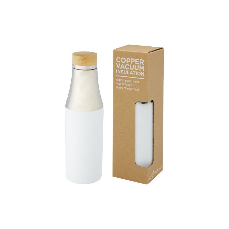 Botella de 540 ml de cobre aislada al vacío en acero inoxidable con tapa de bambú "Hulan"